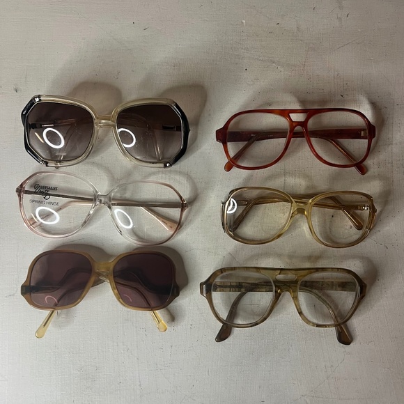 Vintage 1970s Eyeglasses Glasses Frames Lot of 6 70s Accessories Costume Cosplay - Picture 1 of 3